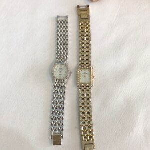 Anne Klein Silver and Gold Watches USED NO box or battery two for one price